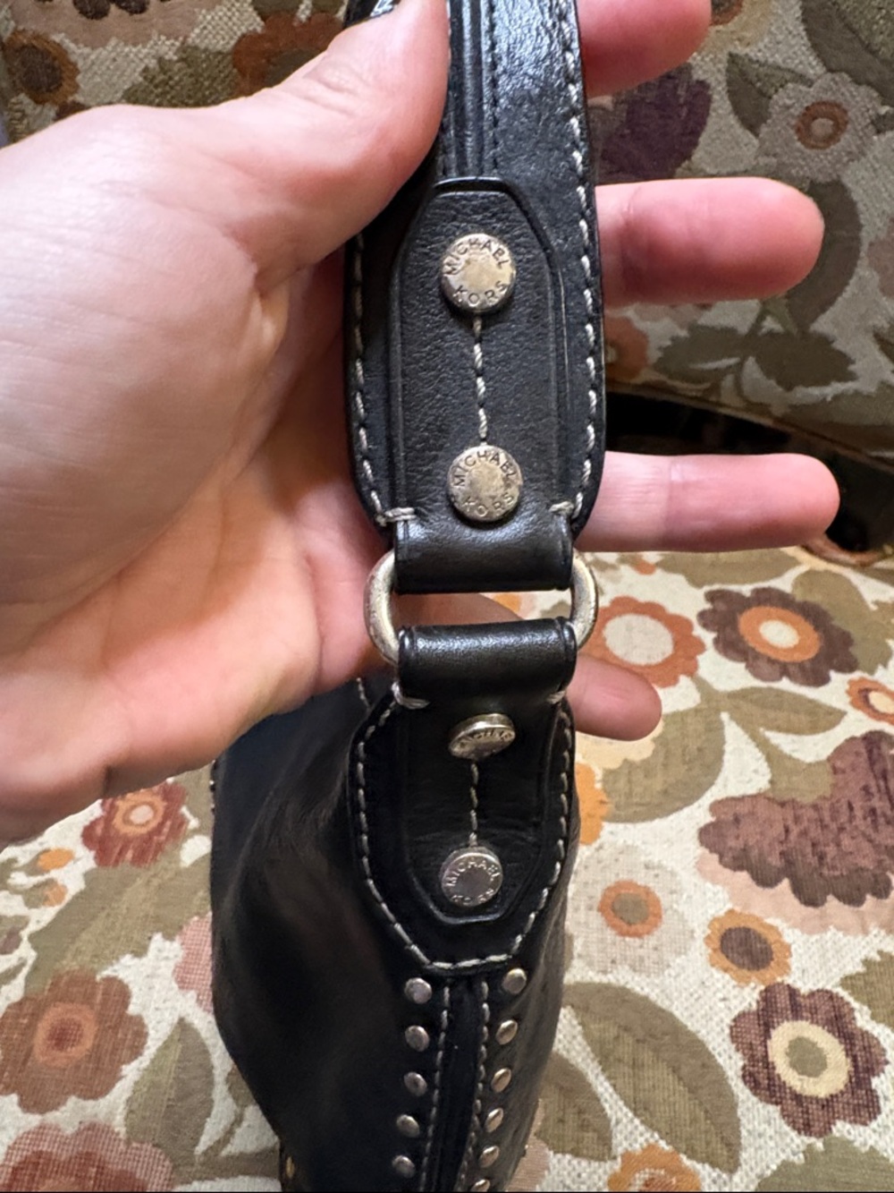 Michael Kors Astor Black Studded Shoulder Hobo Bag - Picture 5 of 9
